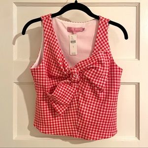 Eva Franco Red Gingham Bow Detail Tank